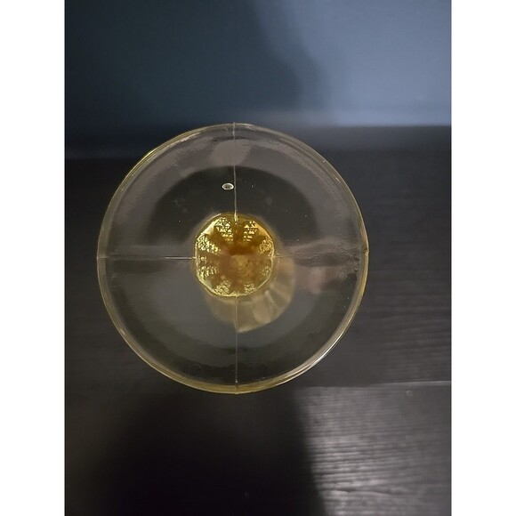 Vintage Indiana Glass Vase Ribbon or Zipper Yellow Mist 8" 1990 - Picture 4 of 6